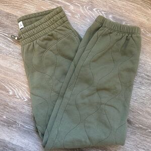 Abercrombie & Fitch Green Quilted Sweatpants